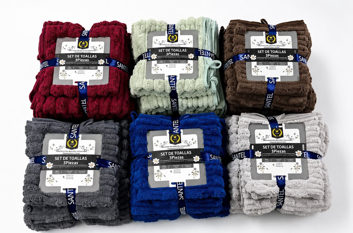 Juego Toallas 3 Piezas 100% Natural Premium Alta Absorción